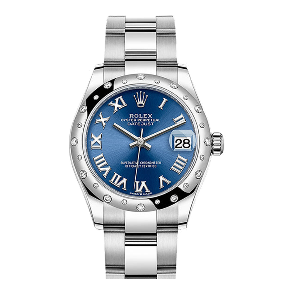 Rolex Datejust 31 Stainless Steel / Domed - Diamond / Blue - Roman / Oyster