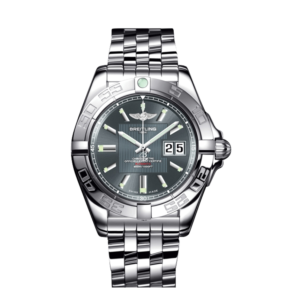 Breitling Stainless Steel / Tomcat Gray Grey Dial Straps
