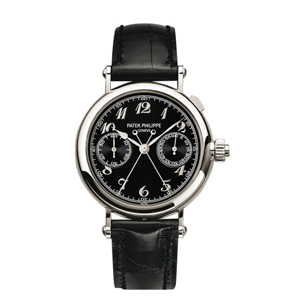 Patek Philippe Split-Seconds Chronograph 5959 Platinum / Black Black Dial Straps