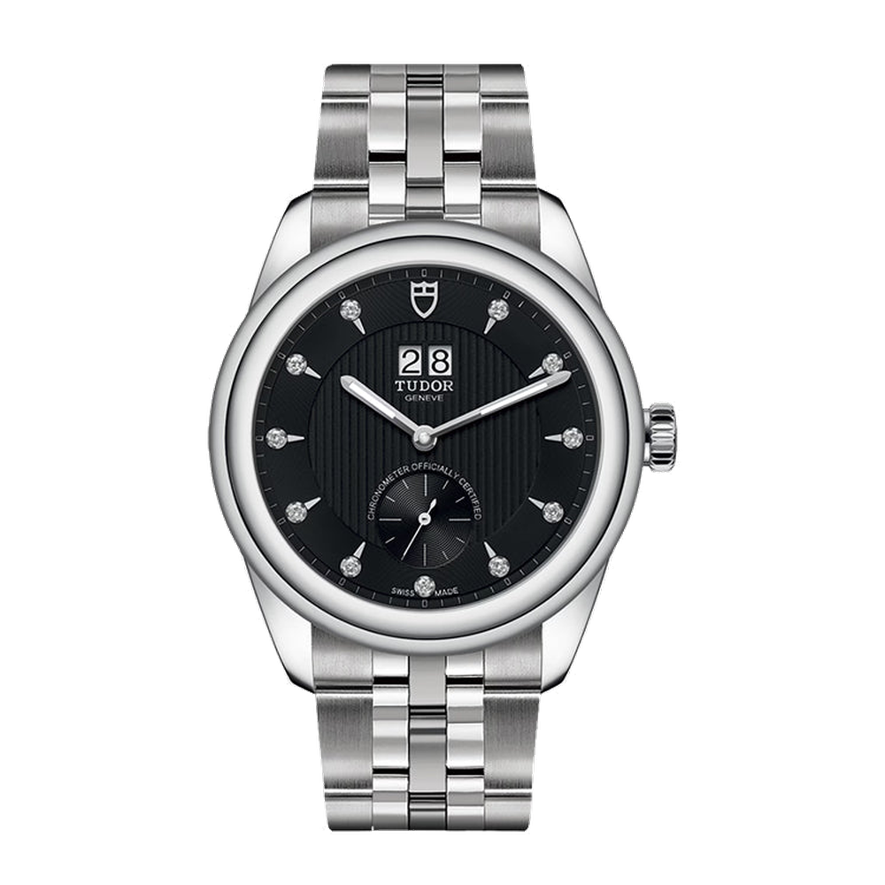 Tudor Glamour Double Date Black Dial Straps