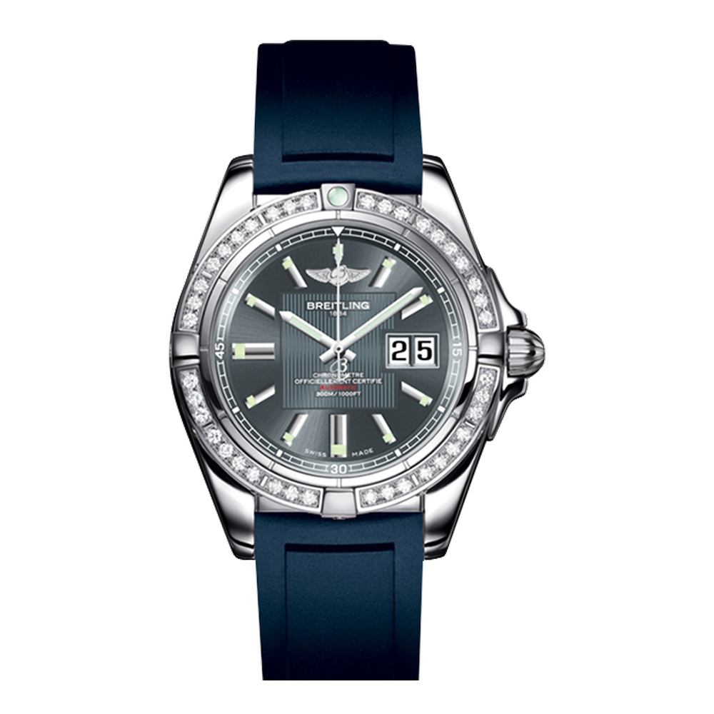 Breitling Stainless Steel / Diamond / Tomcat Gray Grey Dial Straps