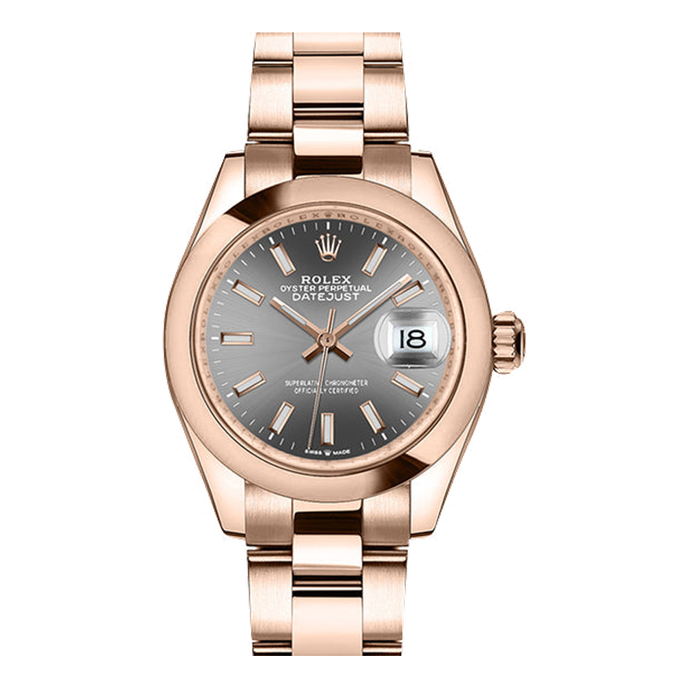 Rolex Datejust 31 Rose Gold / Domed / Grey / Oyster Grey Dial Straps