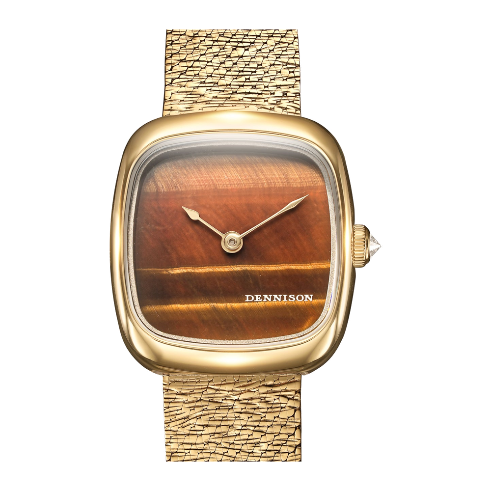 Dennison Mini Tiger Eye In Gold Brown Dial Straps