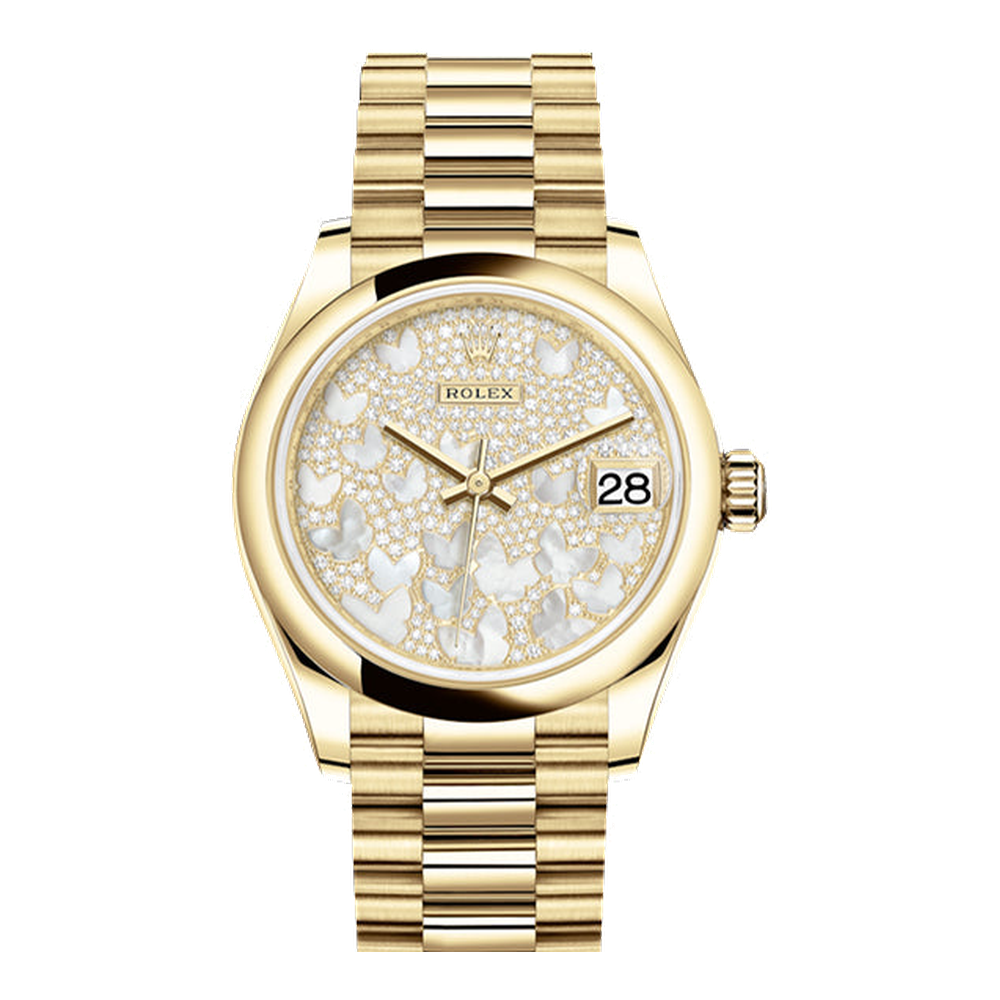 Rolex Datejust 31 Yellow Gold / Domed / Butterfly / President