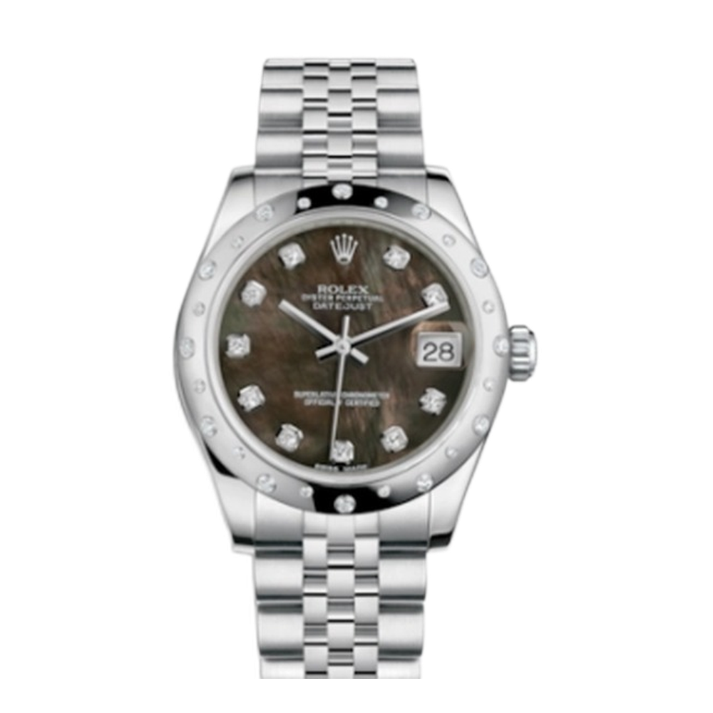 Rolex Datejust 31 Stainless Steel Domed Diamond / Jubilee / Black MOP Black Dial Straps