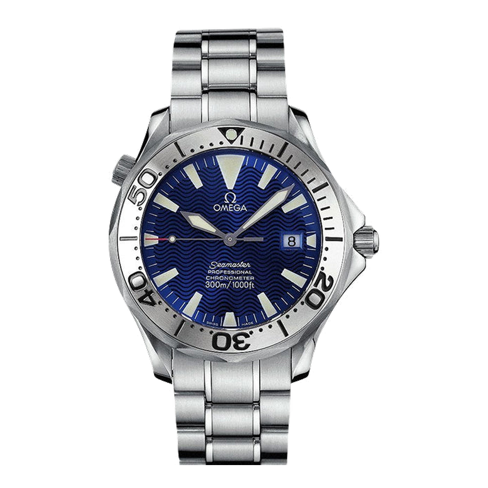 Omega Diver 300M Automatic 41 Stainless Steel / Electric Blue / Bracelet / Ian Thorpe Blue/Navy Dial Straps
