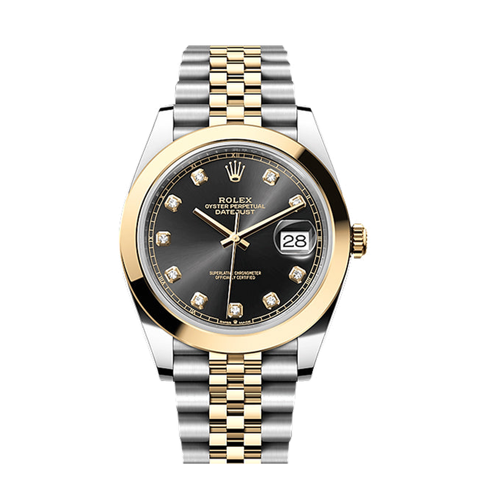 Rolex Datejust 41 Rolesor Yellow Smooth / Jubilee / Black - Diamond