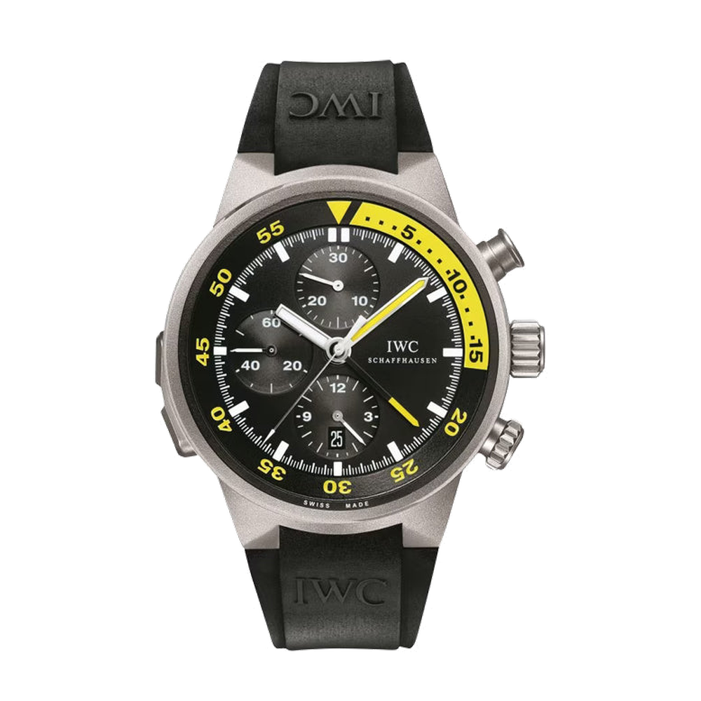 IWC Aquatimer Split Minute Chronograph Black Dial Straps