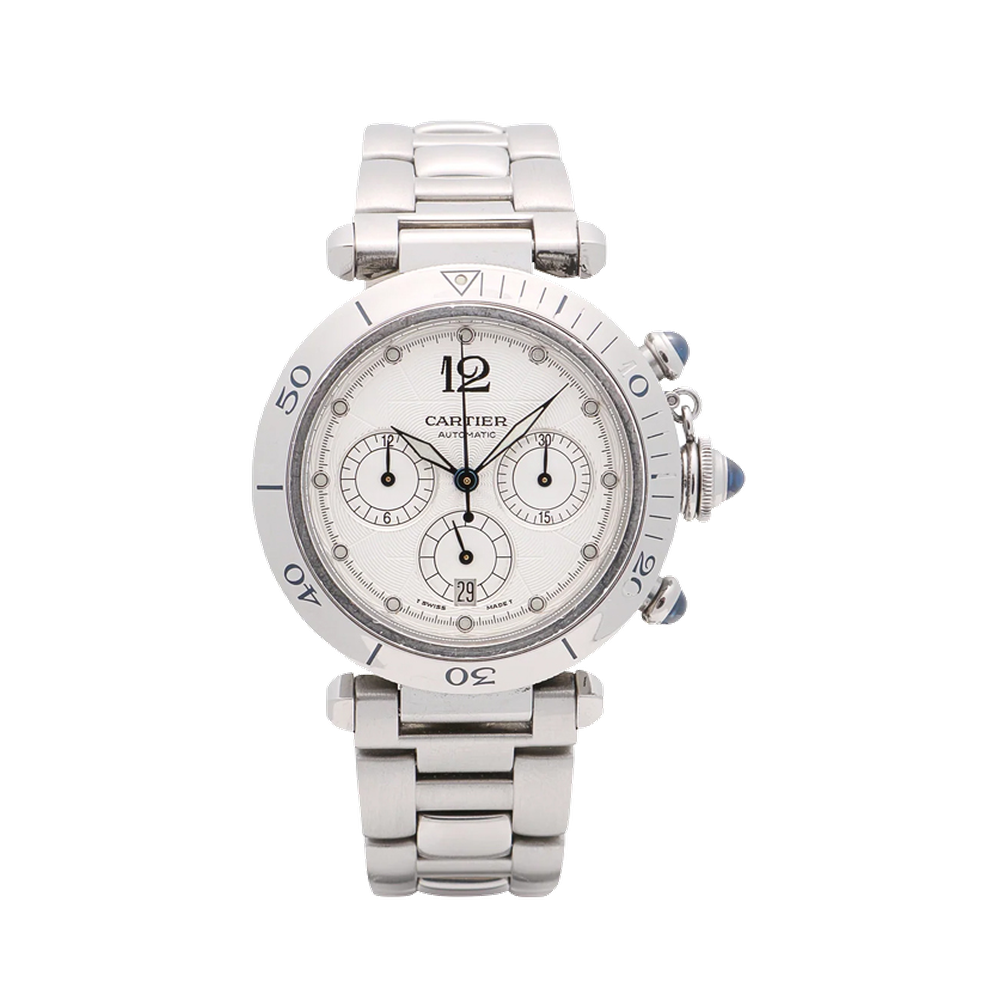 Cartier Chronograph Stainless Steel Silver Dial 38mm Automatic