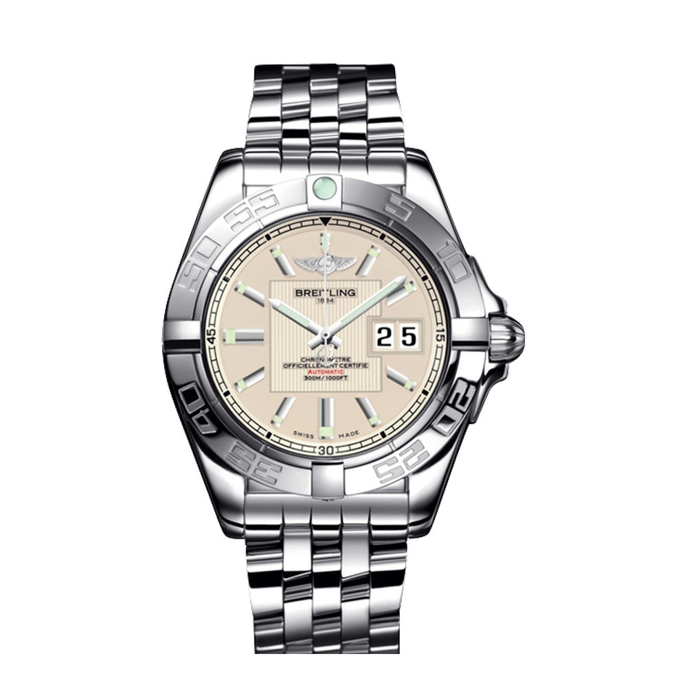 Breitling Stainless Steel / Sierra Silver Natural/Cream Dial Straps