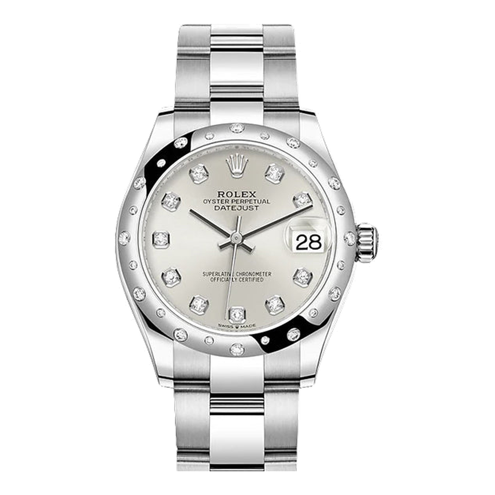 Rolex Datejust 31 Stainless Steel Domed Diamond / Oyster / Silver - Diamond