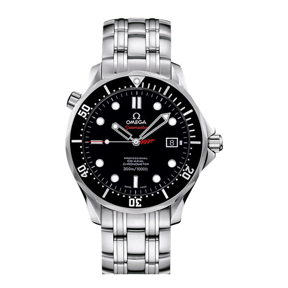 Omega Diver 300M Co-Axial 41 Stainless Steel / Black / Bracelet / James Bond Quantum of Solace Black Dial Straps