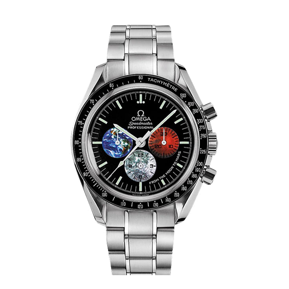 Omega Speedmaster Professional Moonwatch From Moon to Mars Black Dial Straps