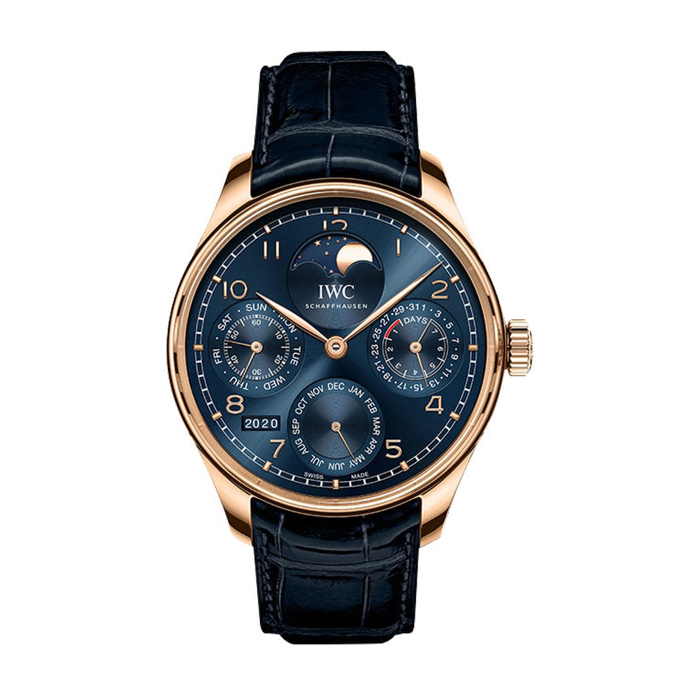 IWC Portuguese Perpetual Calendar 5022 Rose Gold / Blue