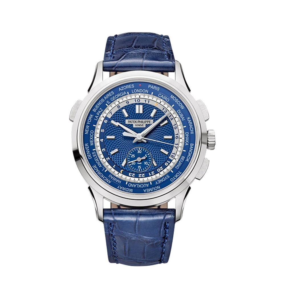Patek Philippe World Time Chronograph 5930 White Gold / Blue / Beijing