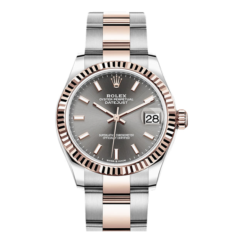 Rolex Datejust 31 Stainless Steel/ Rose Gold / Fluted / Grey / Oyster