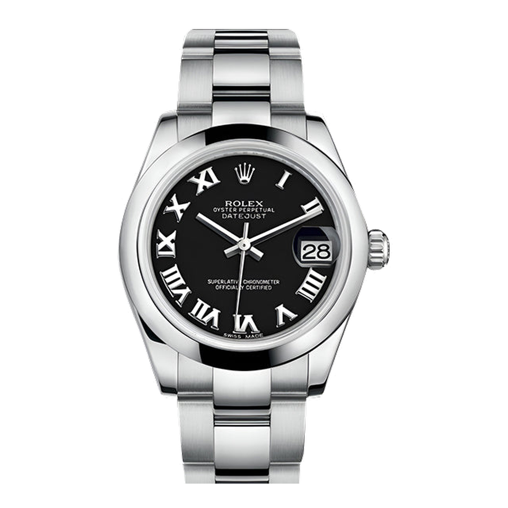 Rolex Datejust 31 Stainless Steel Domed / Oyster / Black