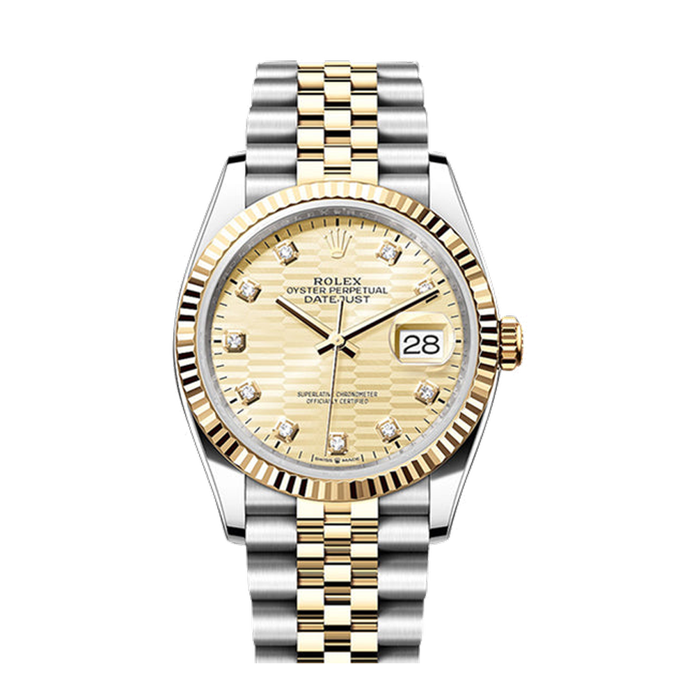 Rolex Datejust 36 Stainless Steel - Yellow Gold - Fluted / Champagne - Fluted - Diamond / Jubilee