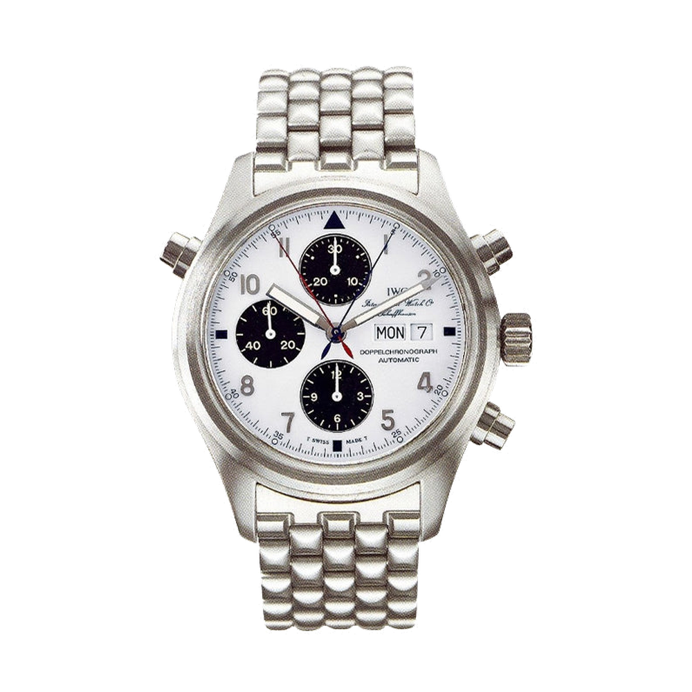 IWC Pilot's Watch Doppelchronograph Stainless Steel / White / Japan / Bracelet