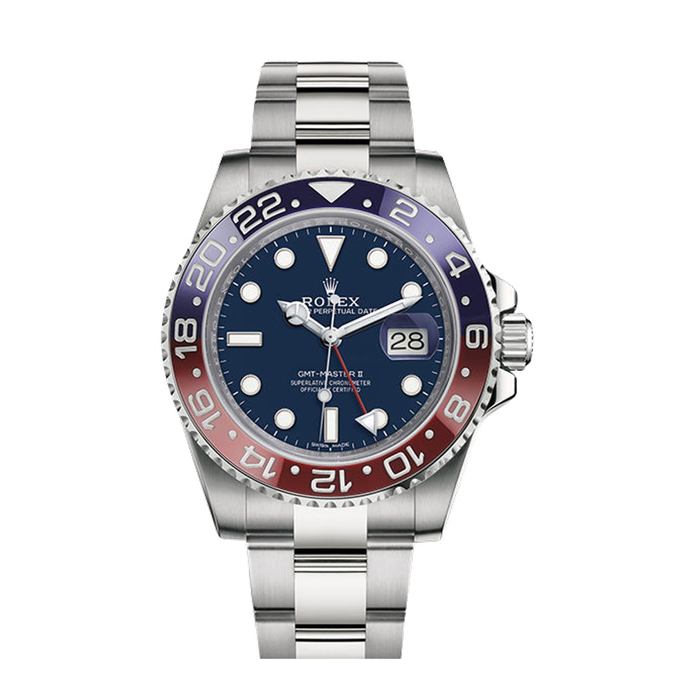 Rolex GMT-Master II White Gold / BLRO Blue/Navy Dial Straps