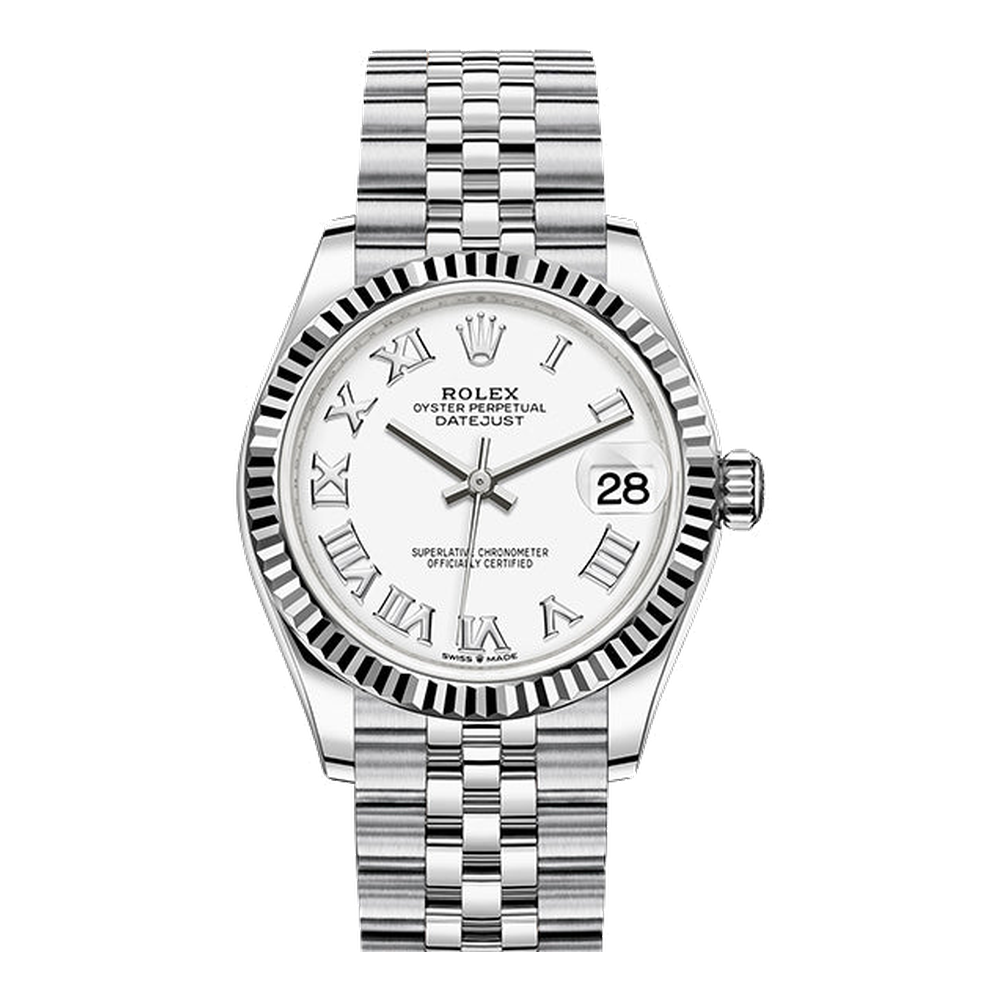 Rolex Datejust 31 Stainless Steel Fluted / Jubilee / White - Roman
