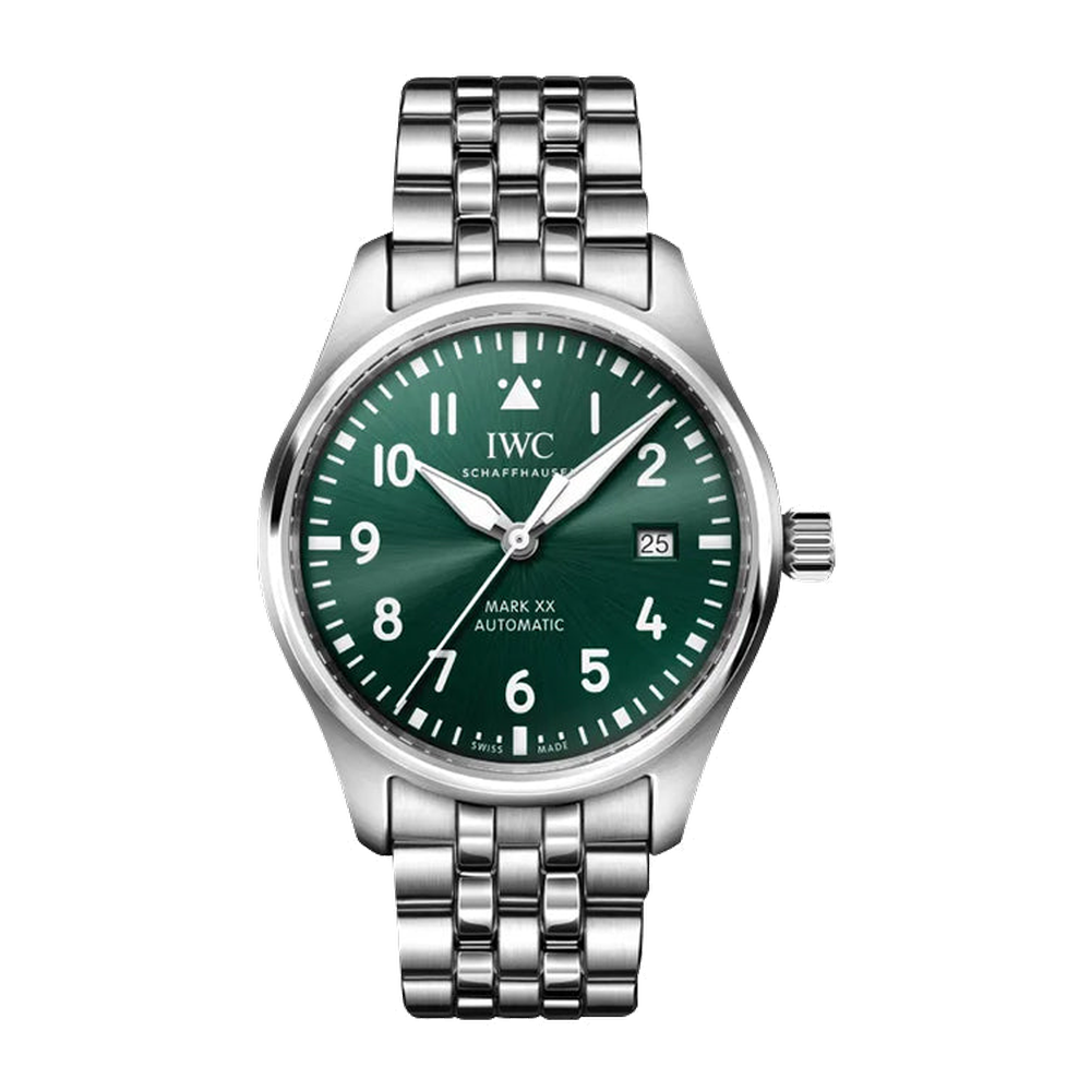 IWC Pilot's Watch Mark XX Stainless Steel / Green / Bracelet