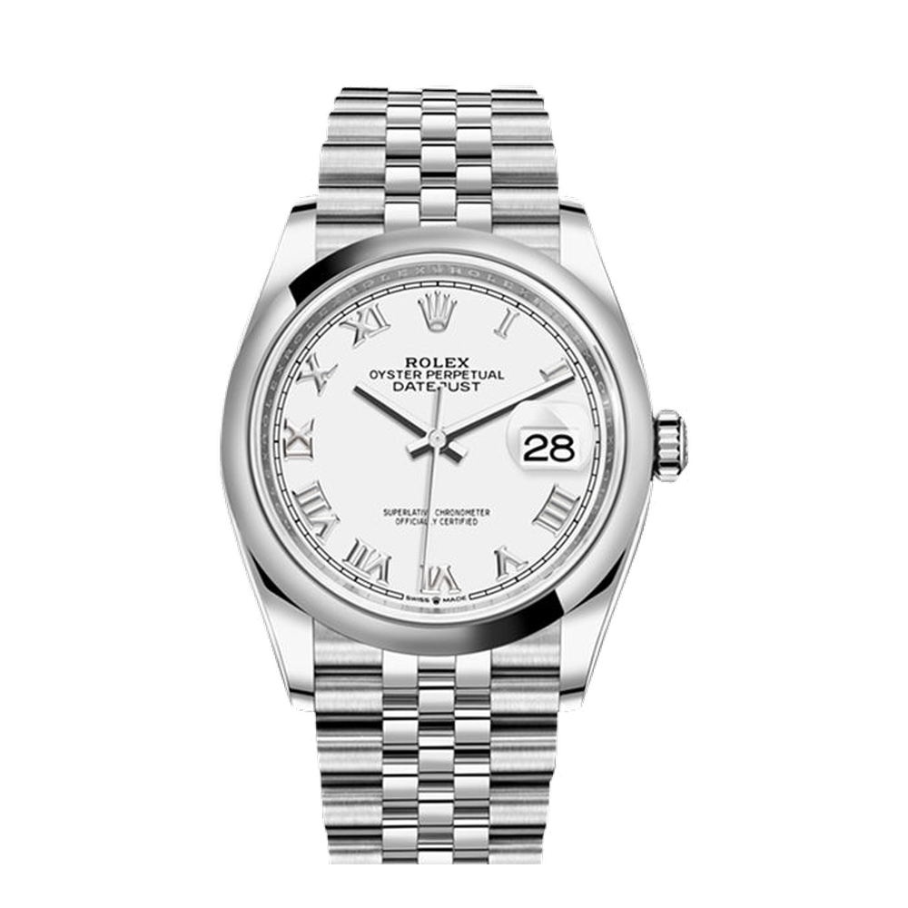 Rolex Datejust 36 Stainless Steel / Domed / White Roman / Jubilee