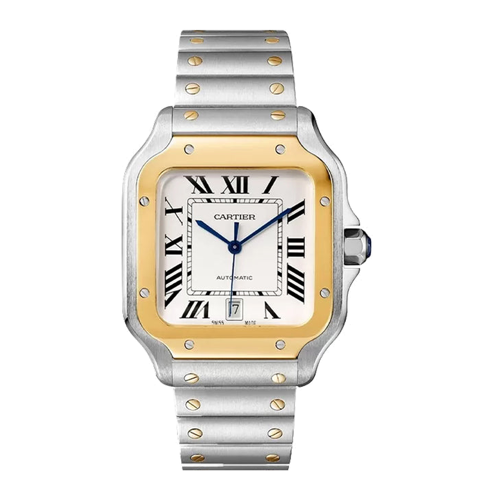 Cartier Santos Large White Dial Straps