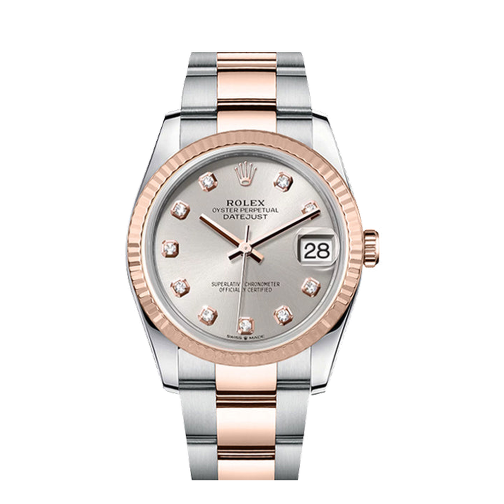 Rolex Datejust 36 Rolesor Everose Fluted / Oyster / Pink Diamonds