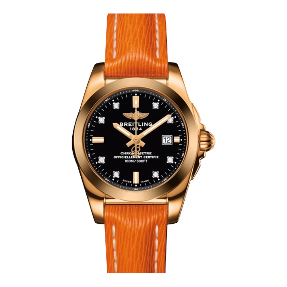 Breitling Rose Gold / Trophy Black Diamond / Sahara Black Dial Straps