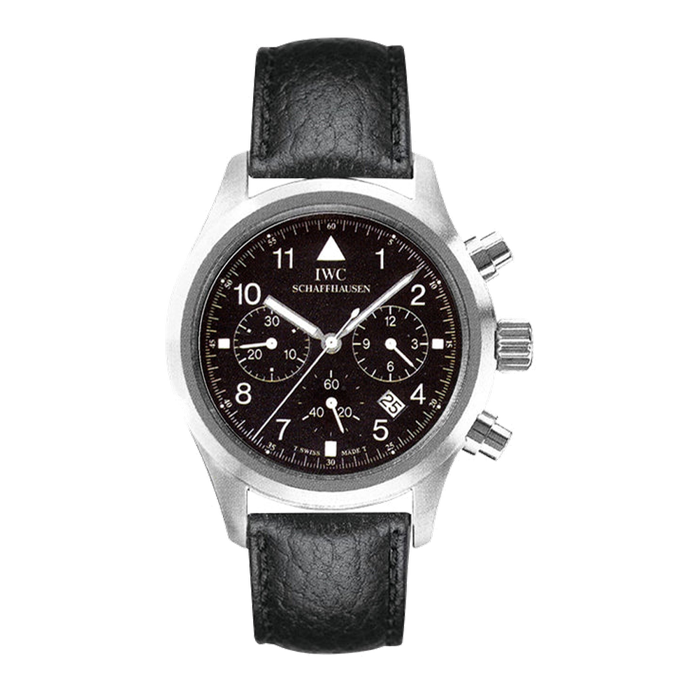 IWC Pilot's Watch Chronograph Mecaquartz Stainless Steel / Black / Strap