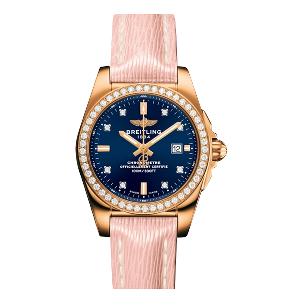 Breitling Rose Gold / Diamond / Horizon Blue Diamond / Sahara Blue/Navy Dial Straps
