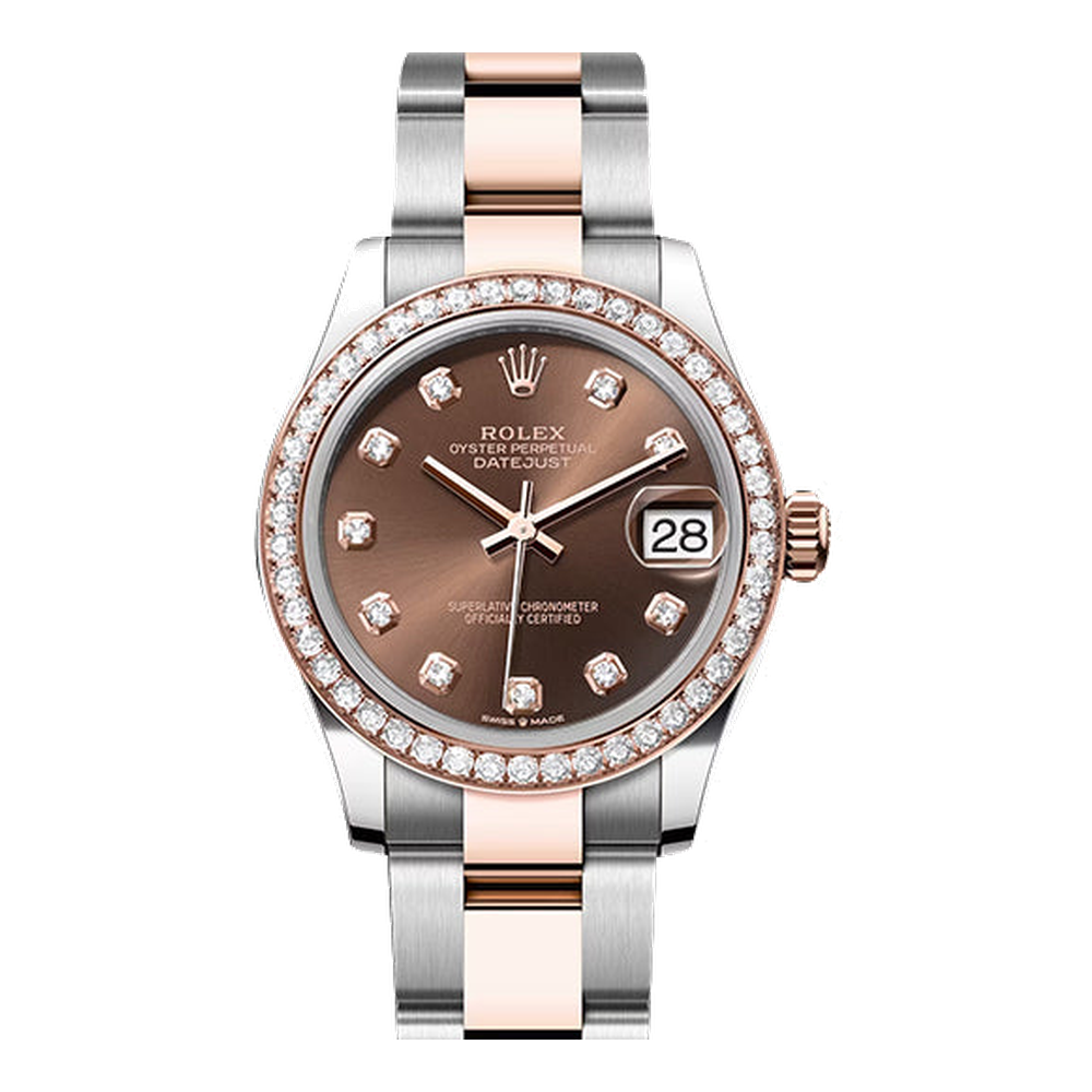 Rolex Datejust 31 Stainless Steel/ Rose Gold / Diamond / Chocolate - Diamond / Oyster