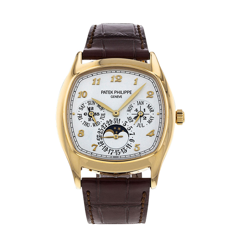 Patek Philippe Perpetual Calendar 5940J Yellow Gold / Silver White Dial Straps