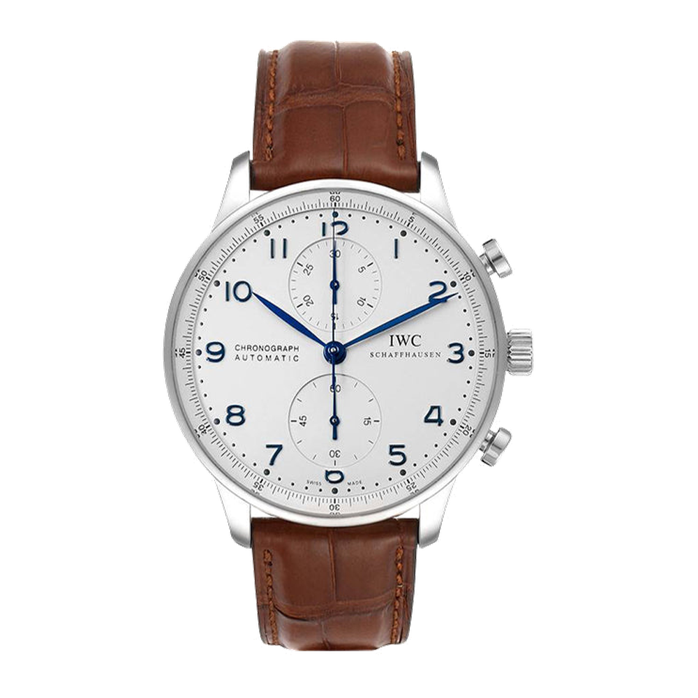 IWC Portuguese Chrono-Automatic Stainless Steel / Silver Grey Dial Straps
