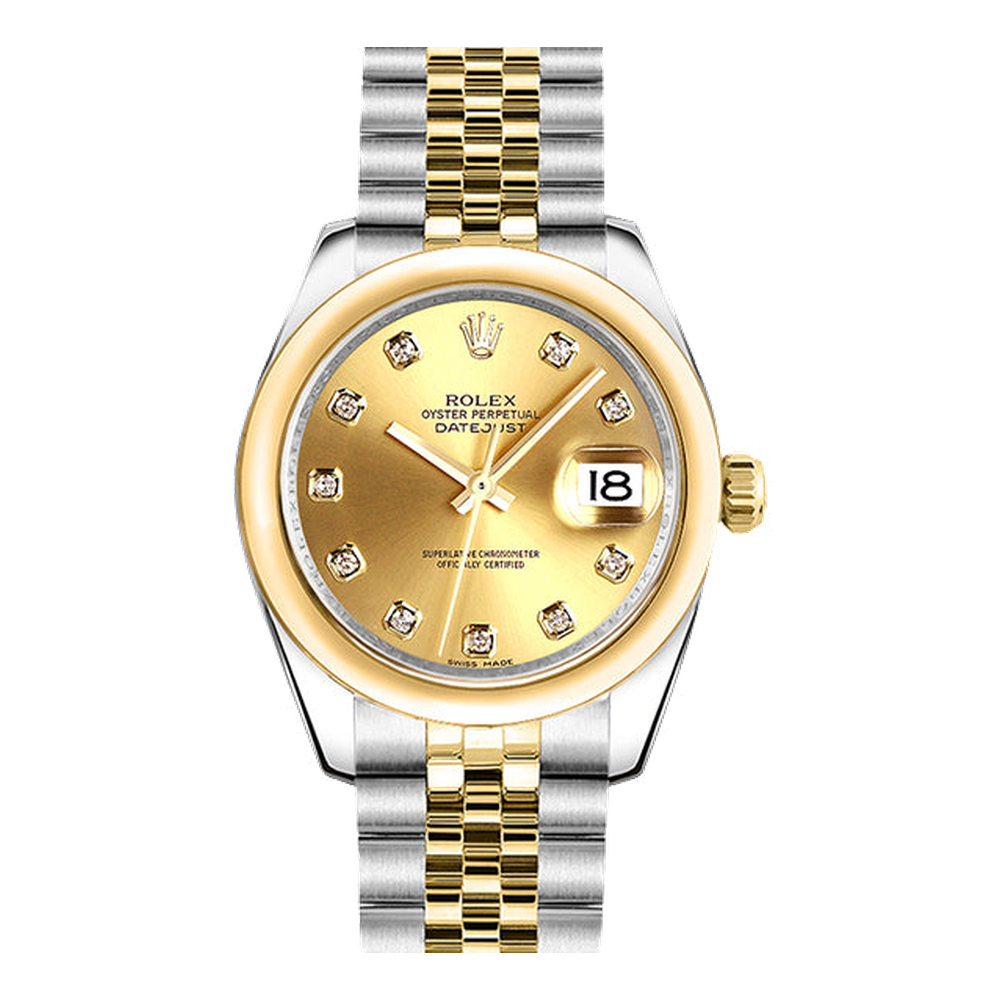 Rolex Datejust 31 Rolesor Yellow Domed / Jubilee / Champagne Diamond