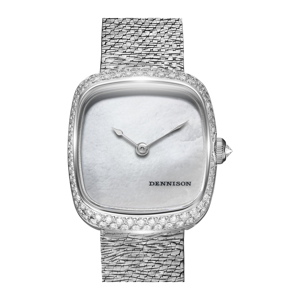 Dennison Mini White MOP Diamonds White Dial Straps