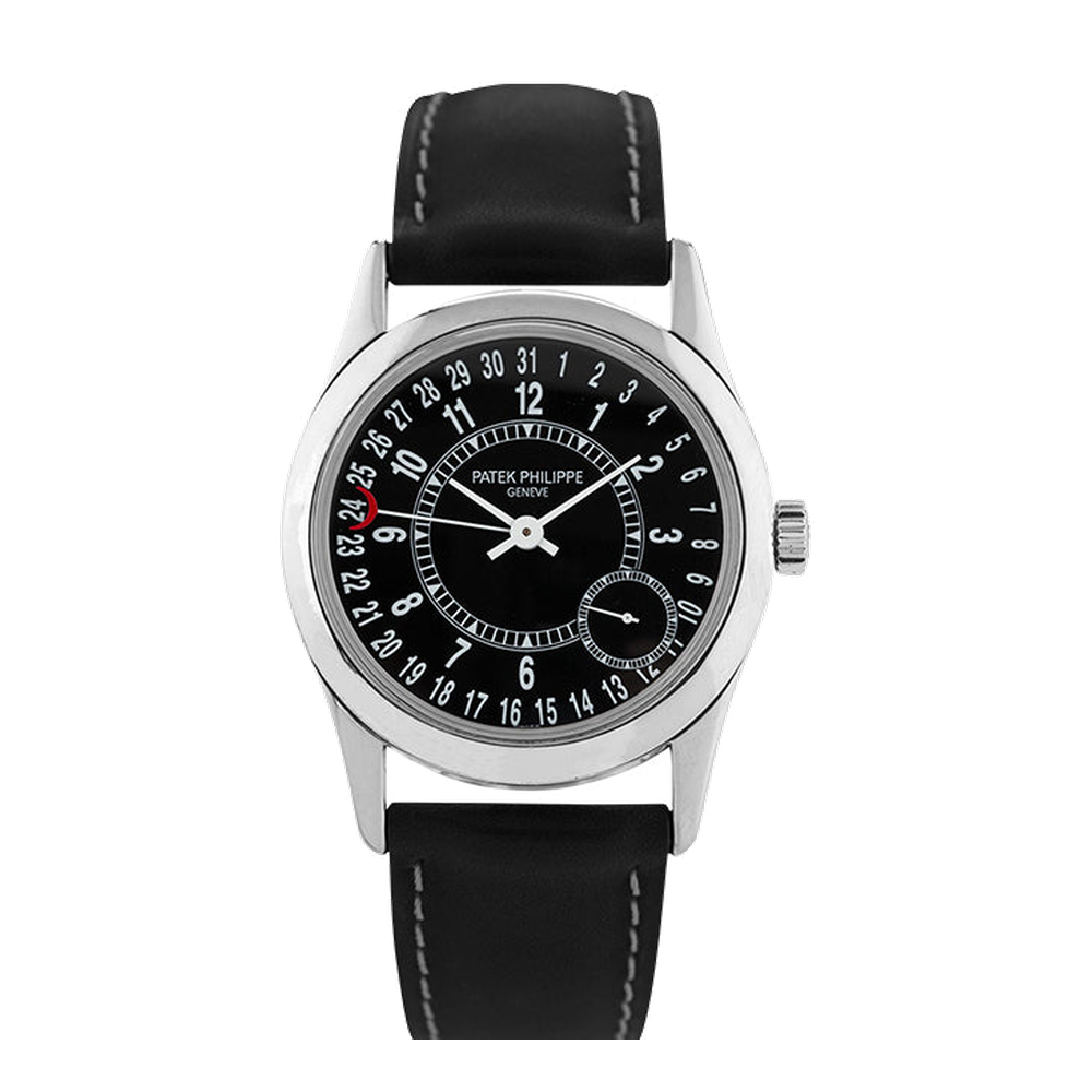 Patek Philippe Calatrava 6000 White Gold/Black Black Dial Straps