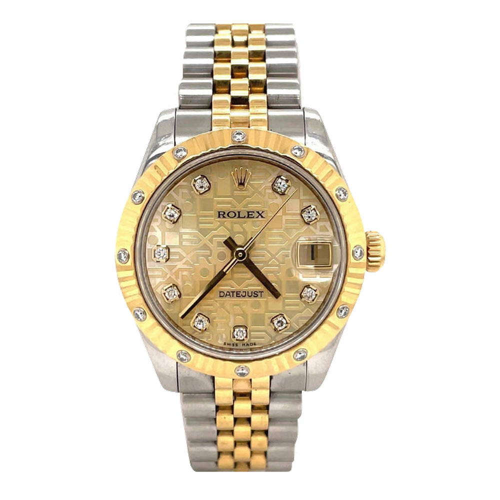 Rolex Datejust 31 Rolesor Fluted Diamond / Jubilee / Champagne Computer
