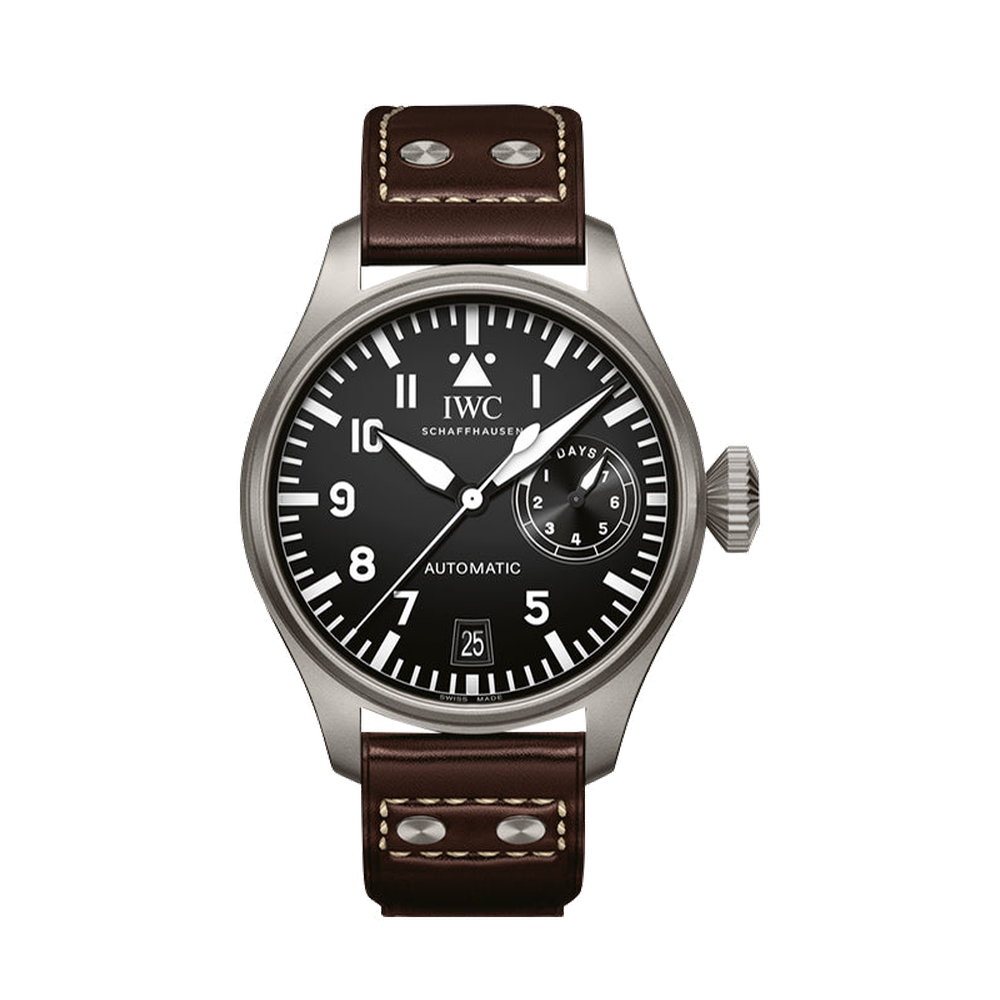 IWC Big Pilot Tribute to 5002 / Safari Black Dial Straps
