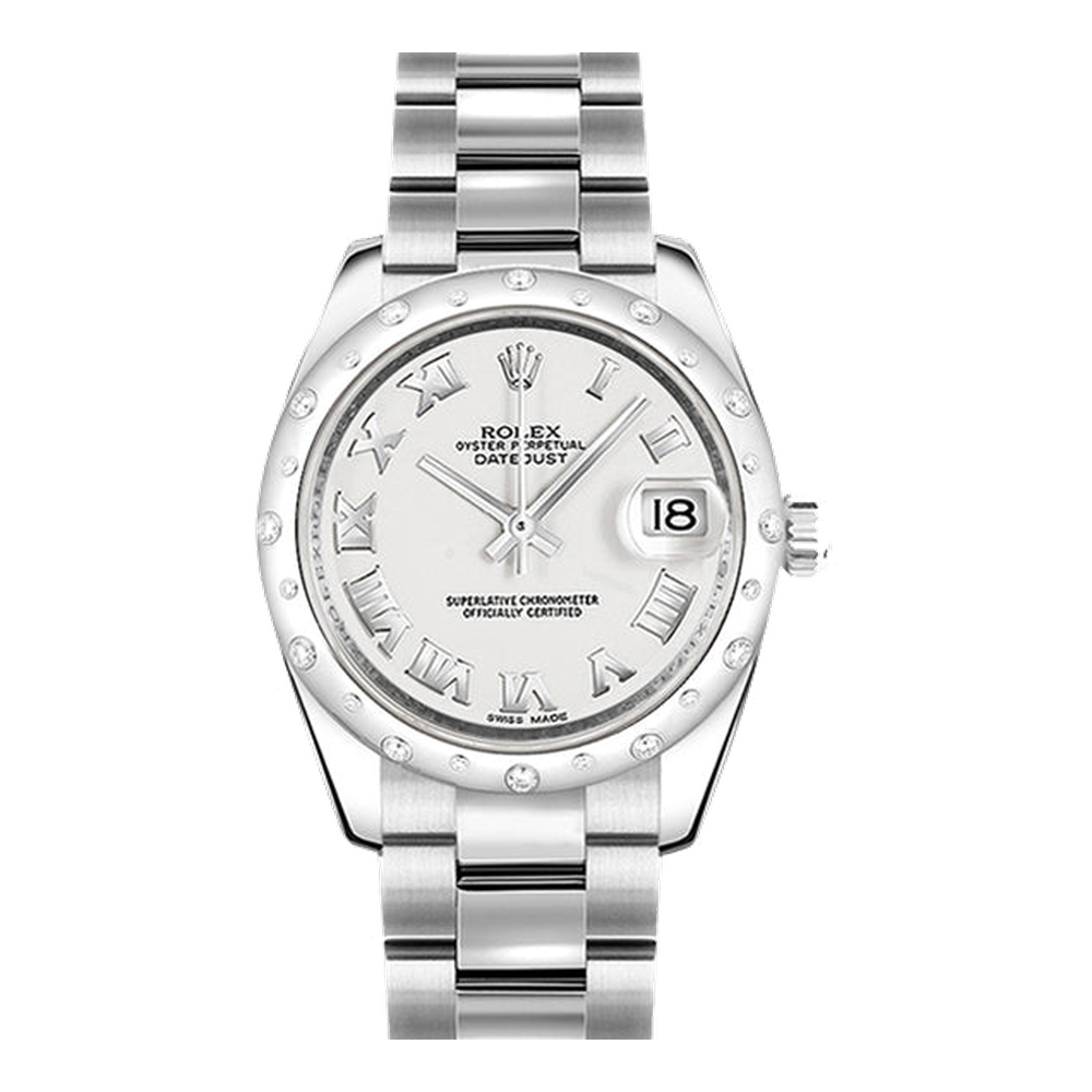 Rolex Datejust 31 Stainless Steel Domed Diamond / Oyster / White - Roman