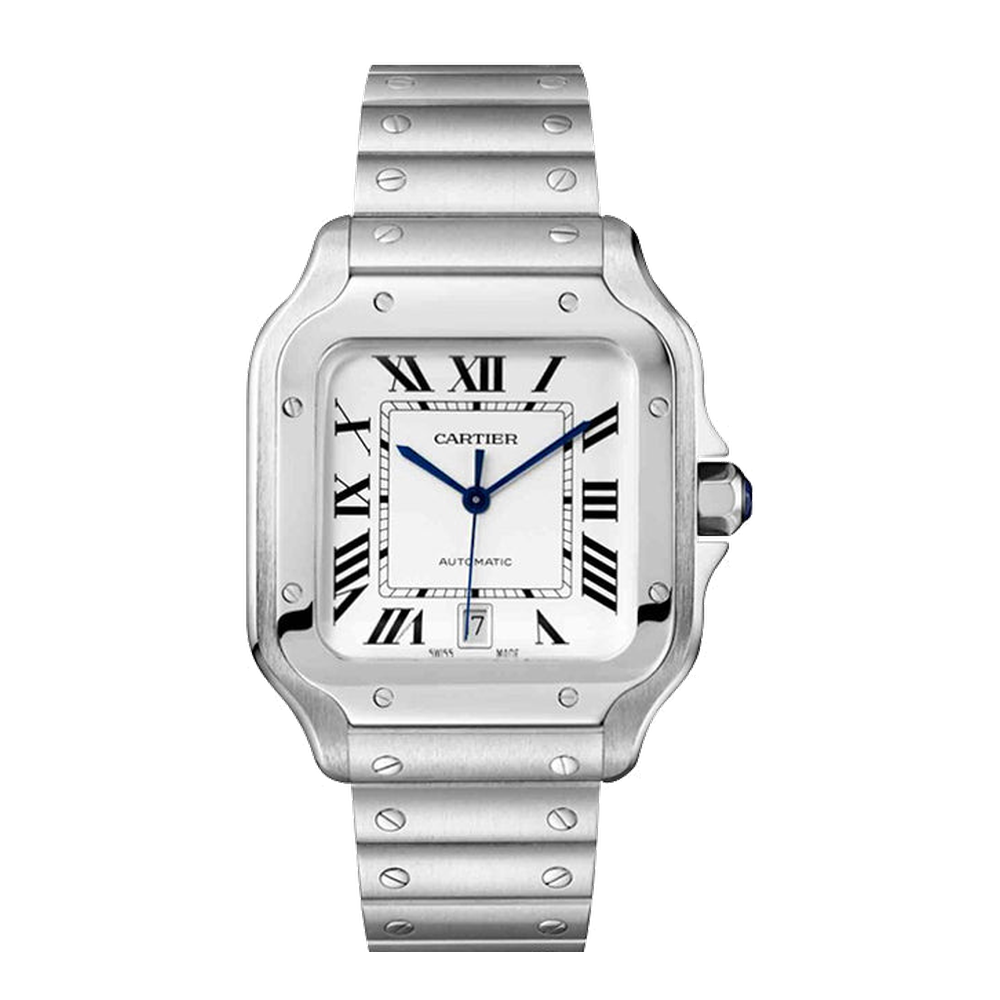 Cartier Automatic Silver Dial Large Grey Dial Straps