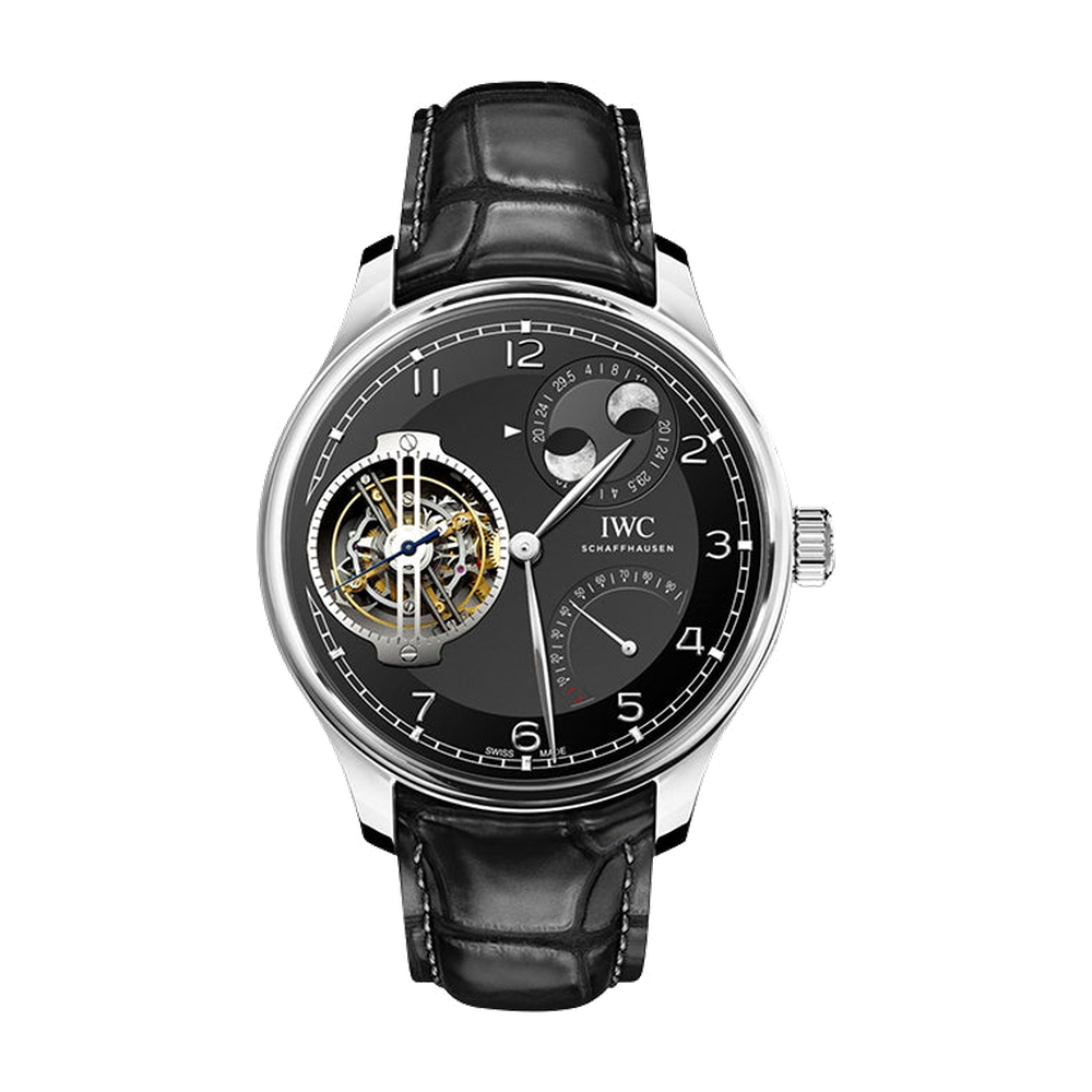 IWC Portugieser Constant-Force Tourbillon Double Moon Platinum / Black