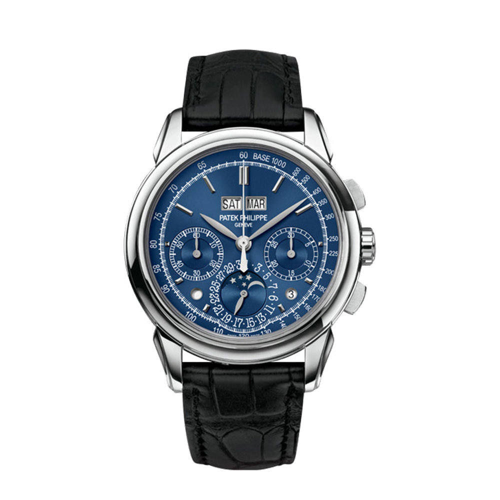 Patek Philippe Perpetual Calendar Chronograph 5270 White Gold / Blue Double Chin Blue / Navy Dial Straps