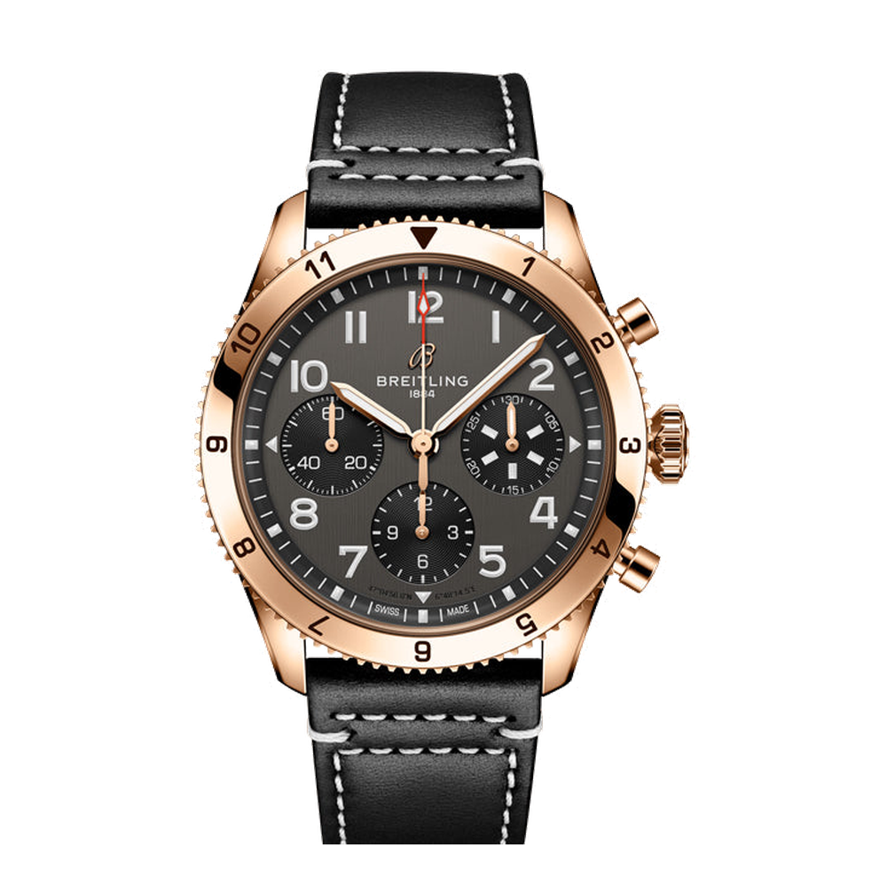 Breitling Classic AVI Chronograph P-51 Mustang Black Dial Straps