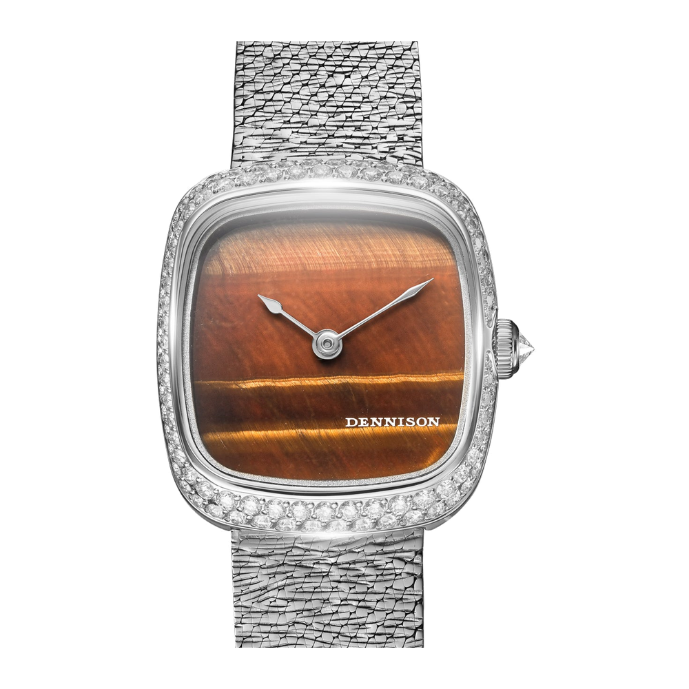 Dennison Mini Tiger Eye Diamonds Brown Dial Straps
