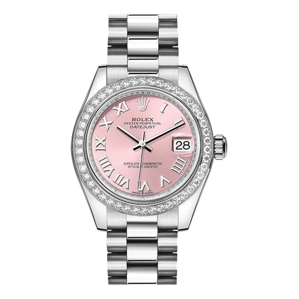 Rolex Datejust 31 White Gold Diamond / Pink - Roman