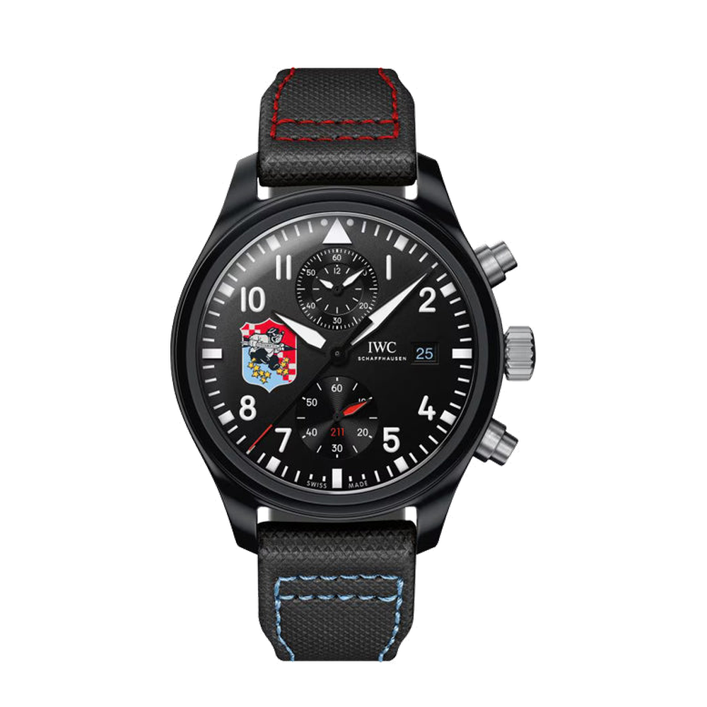 IWC Pilot's Watch Chronograph Edition Edition Fighting Checkmates® Black Dial Straps