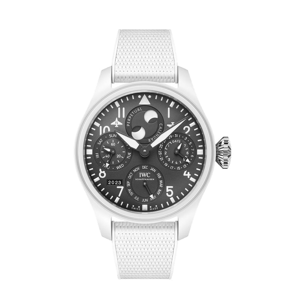 IWC Big Pilot's Watch Perpetual Calendar Top Gun Lake Tahoe Black Dial Straps