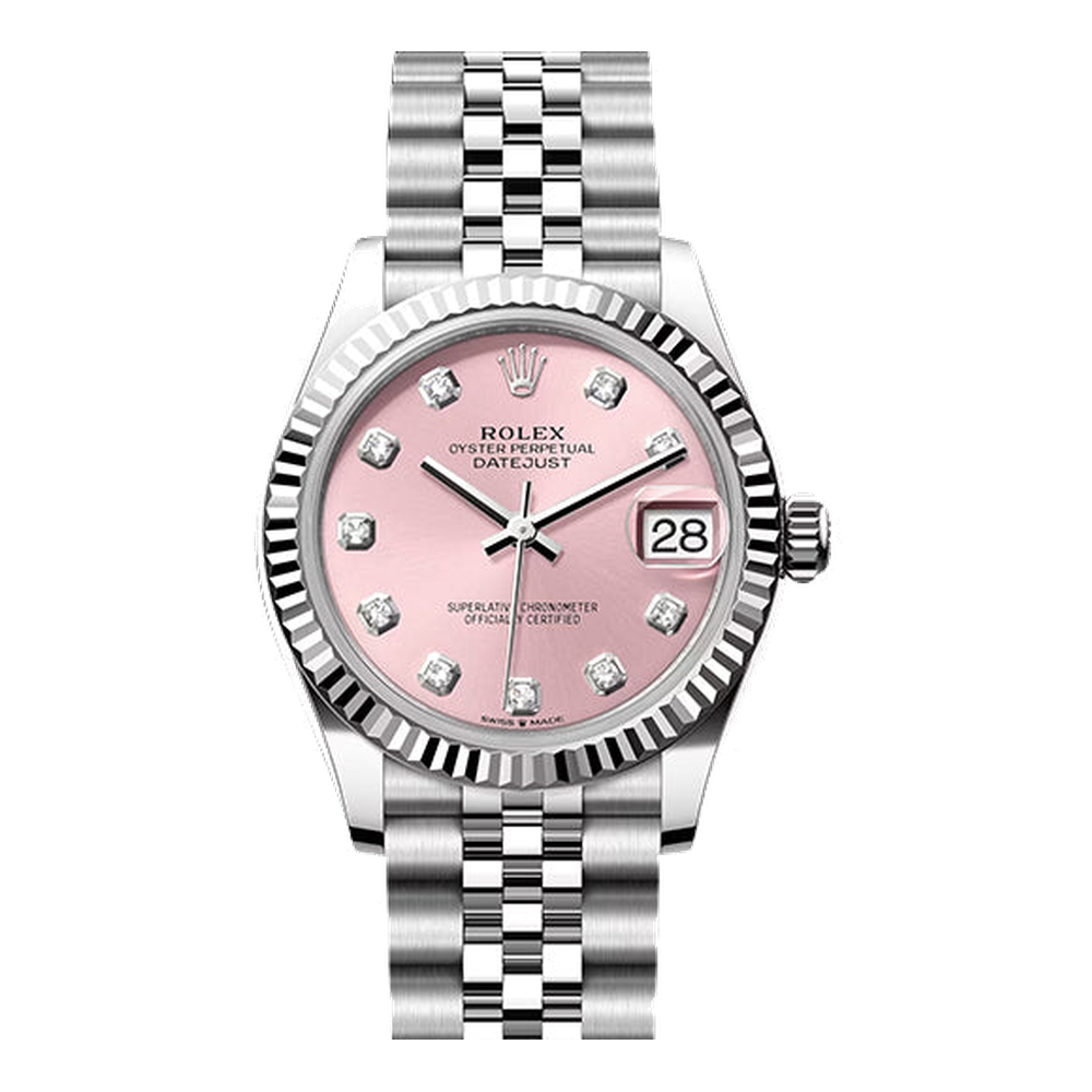 Rolex Datejust 31 Stainless Steel Fluted / Jubilee / Pink - Diamond